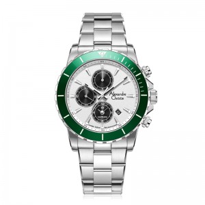 Alexandre Christie AC 6141 Silver White Green Man Limited Edition 25th Anniversary XXMSSSLGN
